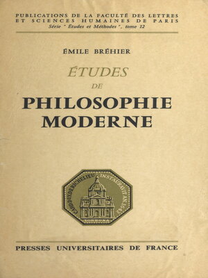 cover image of Études de philosophie moderne
